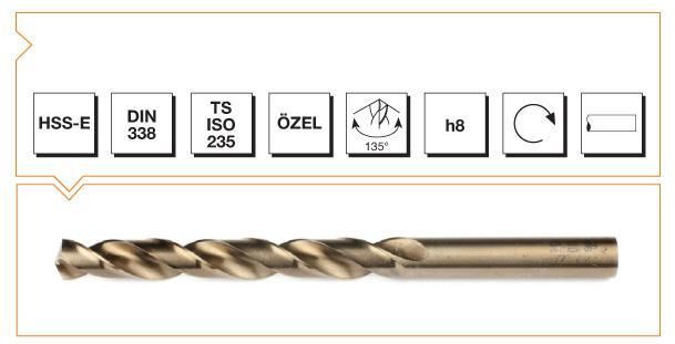 Makina Takım HSS-E Altın Seri İnox Delme Matkap Ucu 6 mm