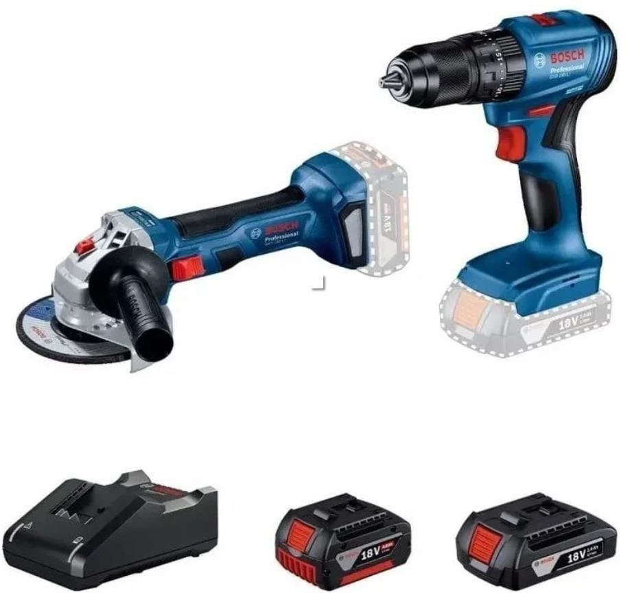 Bosch GWS 180-LI + GSB 185 Akülü Taşlama ve Darbeli Matkap Seti
