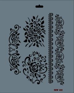 Rich New Seri N-102 Stencil 35x25 cm