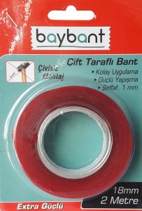 Baybant Çivisiz Montaj Çift Taraflı Bant 2 Metre