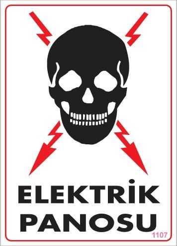 Elektrik Panosu Uyarı Levhası 25x35 KOD:1107