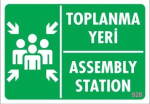 Toplanma Yeri Uyarı Levhası 17,5x25 KOD:928