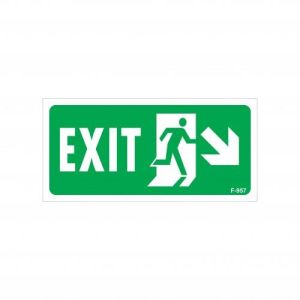 Exit Sağ Aşağı Uyarı Levhası 17,5x25 KOD:957