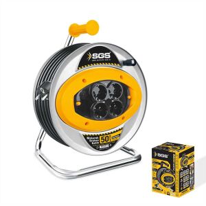 Sgs 2113 50 Metre Metal Makaralı Uzatma Kablosu 3X2,5 Kablo