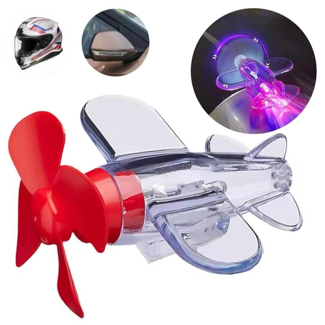 Ennalbur 26786 Led Işıklı Motosiklet Süs Uçağı Pilsiz Çalışan Kırmızı-Mavi Işık Efektli