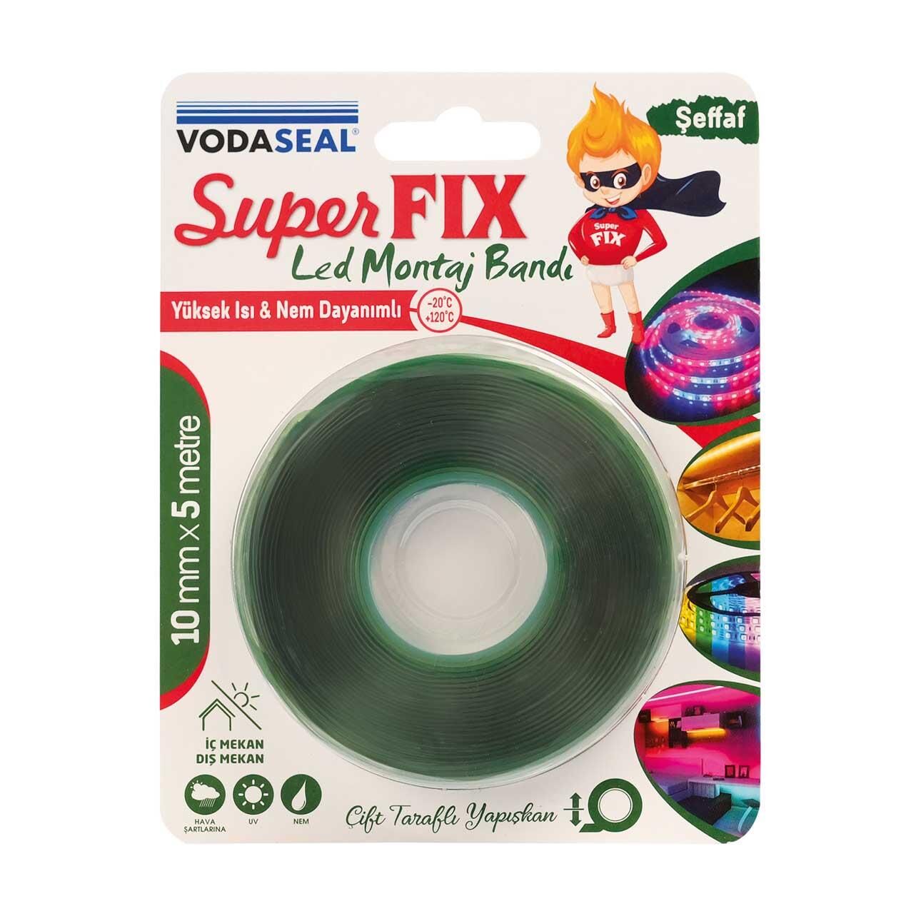 Vodaseal Süperfix Çift Taraflı Led Montaj Bandı 10 mm 5 Metre