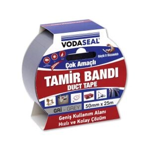 Vodaseal Duct Tape Tamir Bandı 50 mm 25 Metre Gri