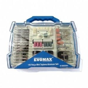 EVOMAX Mini Taşlama Aksesuar Seti 145 Parça